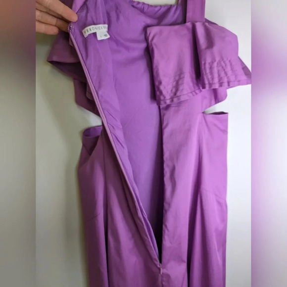 Veronica Beard Beilla One Shoulder Ruffle Cutout Maxi Dress in Vivid Orchid Sz 2 - Picture 15 of 17